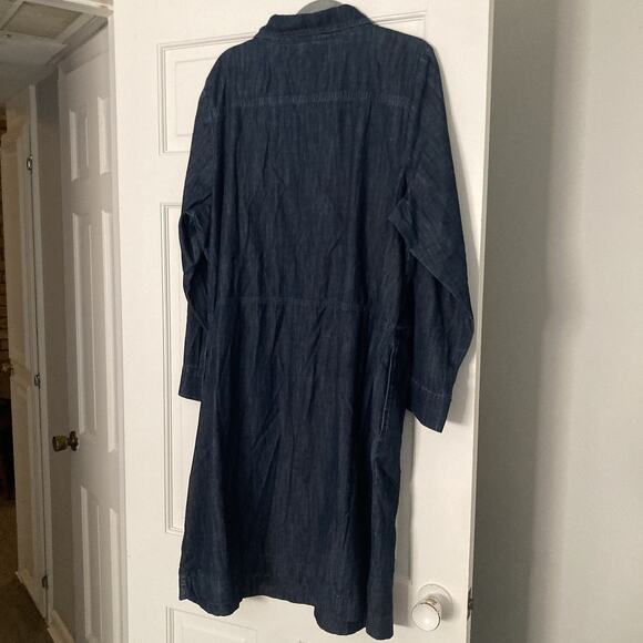 Talbots Denim Chambray denim Shirt Dress Long Sleeve 100% Cotton Plus size 20W - Picture 8 of 14